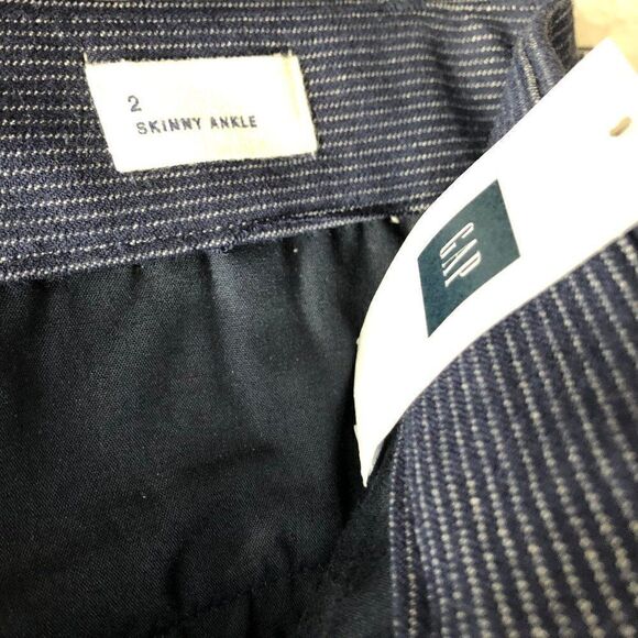 NWT Skinny Bi-Stretch Ankle Navy Stripe Pants - Picture 5 of 5